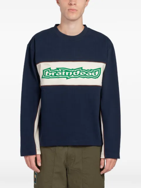 Brain Dead panelled logo-print shirt