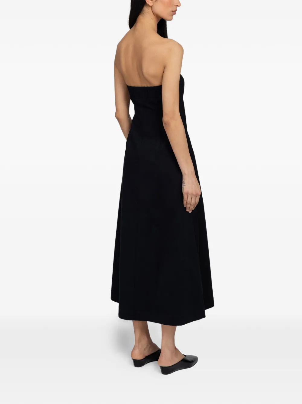 SAMSOE Sahya strapless jurk met knopen Zwart