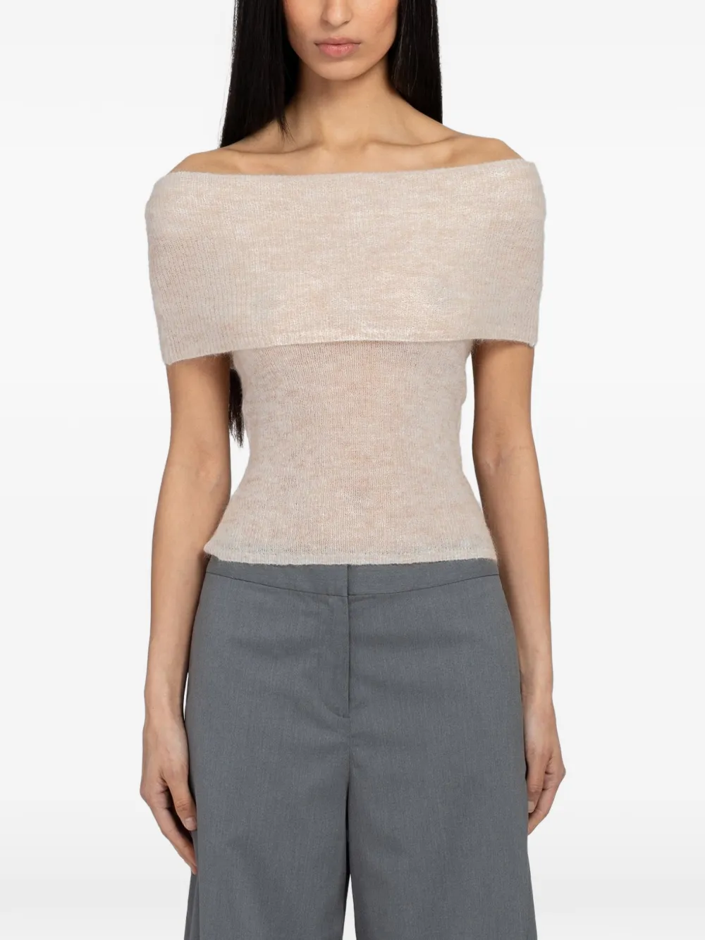 SAMSOE SAMSOE Sahera off-the-shoulder foldover top - Toni neutri