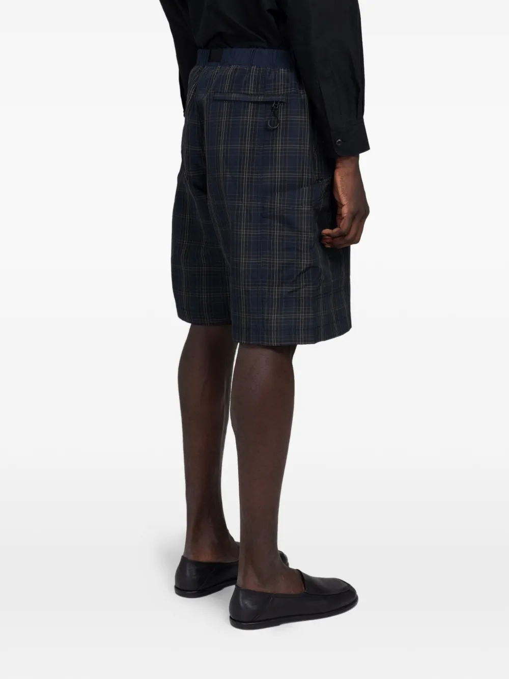 Comme des Garçons Homme Geruite shorts Blauw