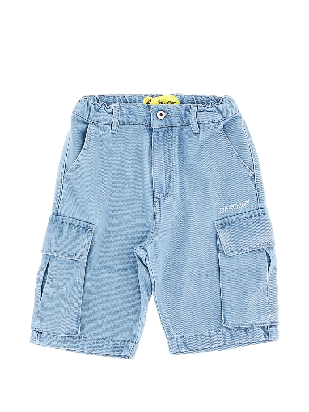 Off-White Kids cargo denim shorts - Blau