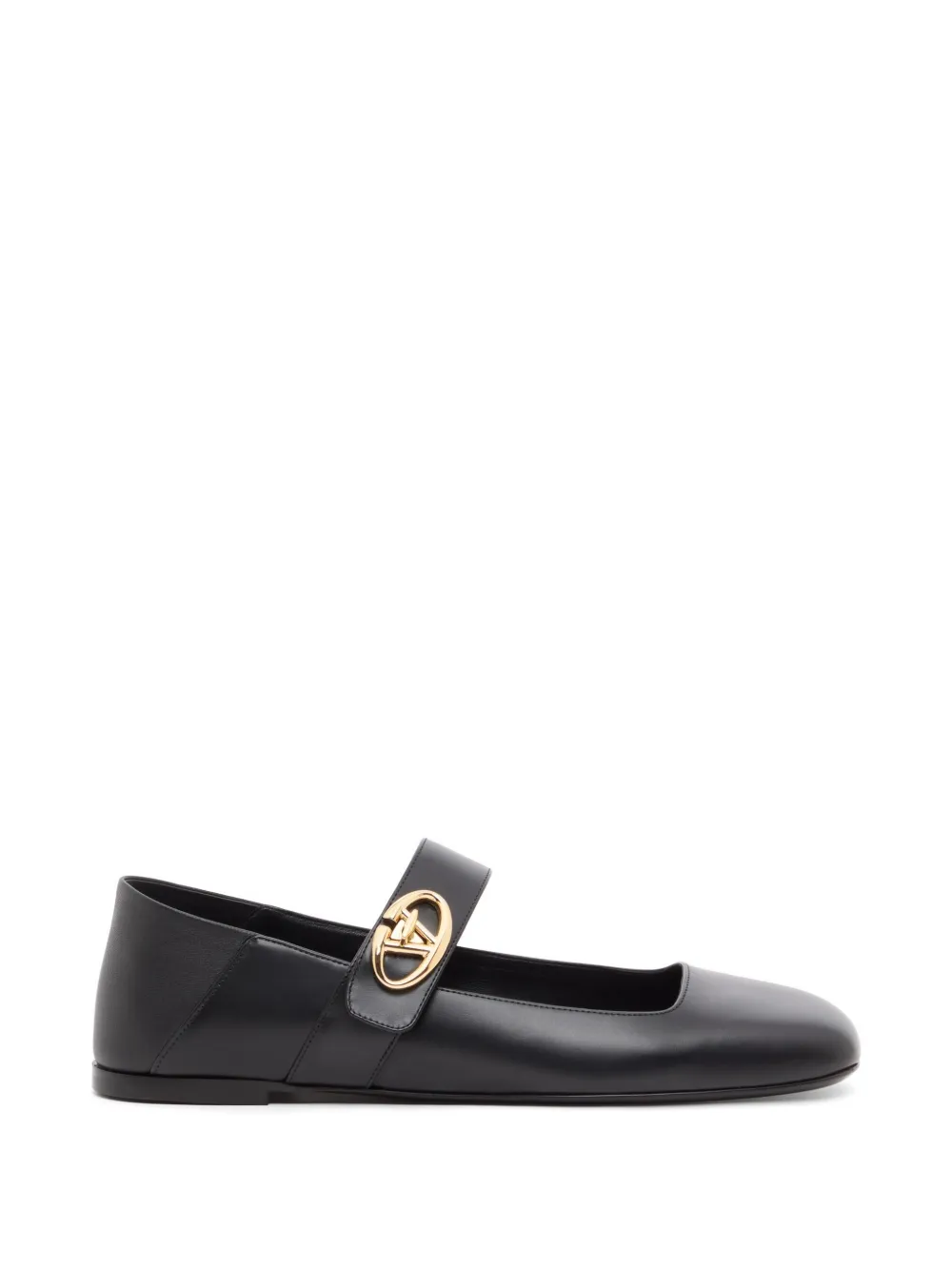 Valentino Garavani Mary-Jane VLogo Locker calfskin ballerinas - Nero