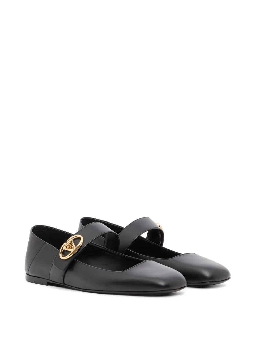 Valentino Garavani Mary-Jane VLogo Locker kalfsleren ballerina's Zwart