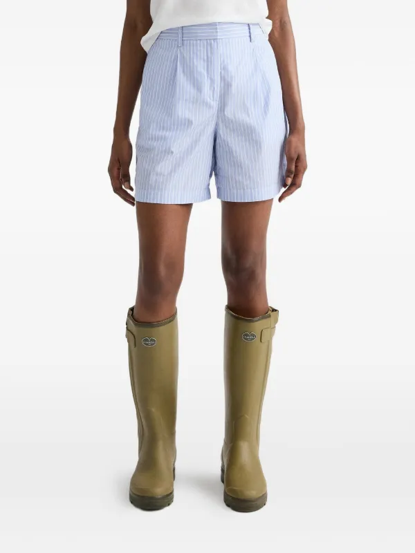Twp Henry St Striped-pattern Shorts in Blue