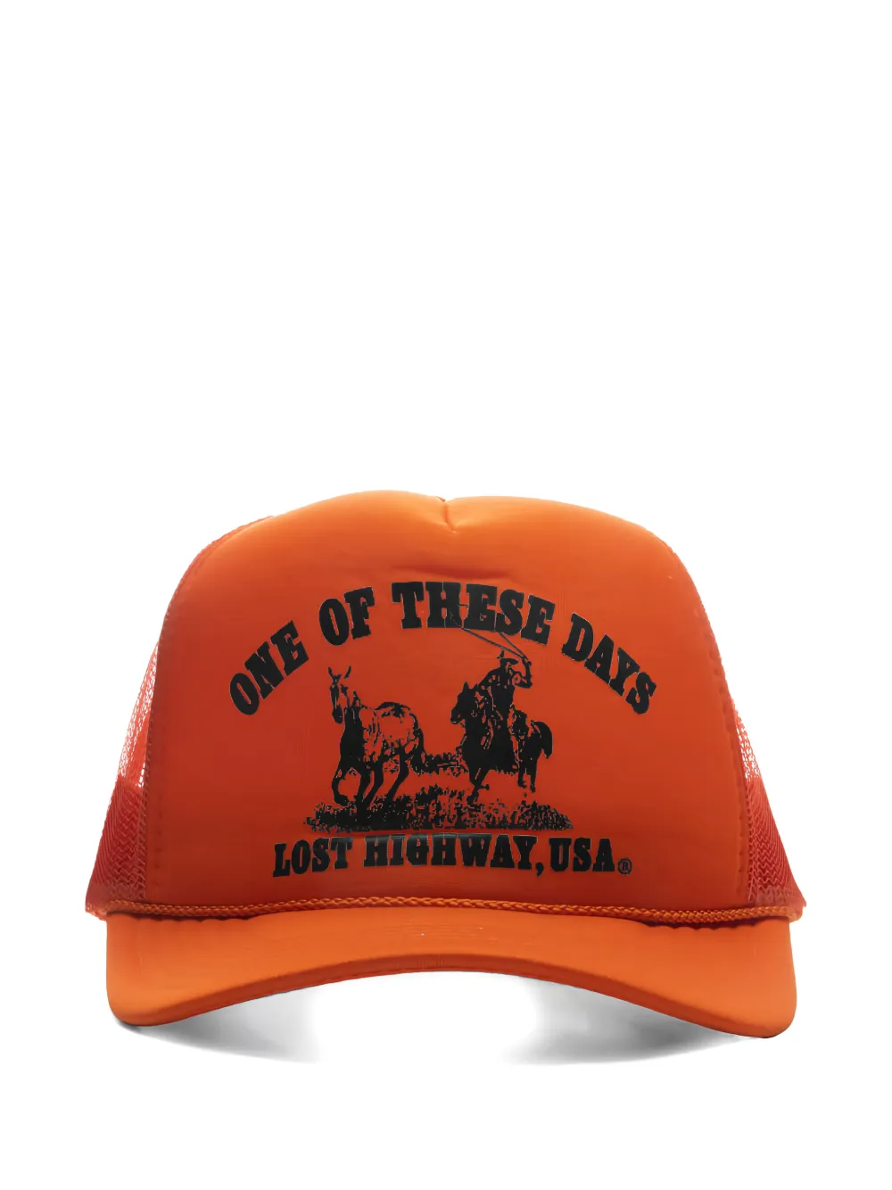 One Of These Days Lost Highway graphic-print cap - Arancione