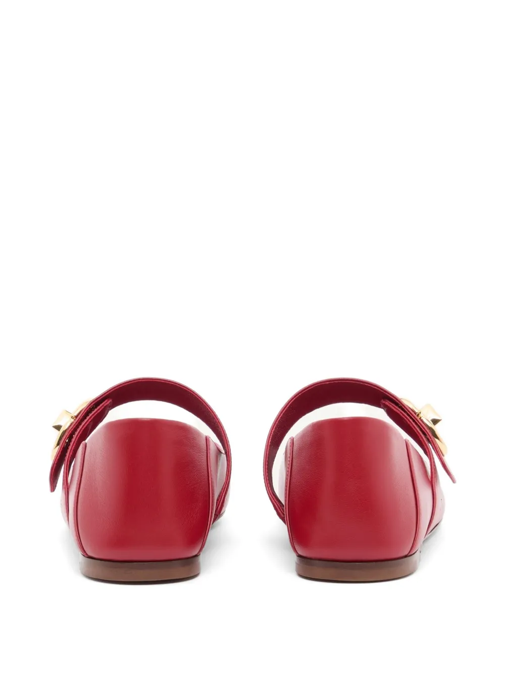 Valentino Garavani Mary-Jane VLogo Locker kalfsleren ballerina's Rood