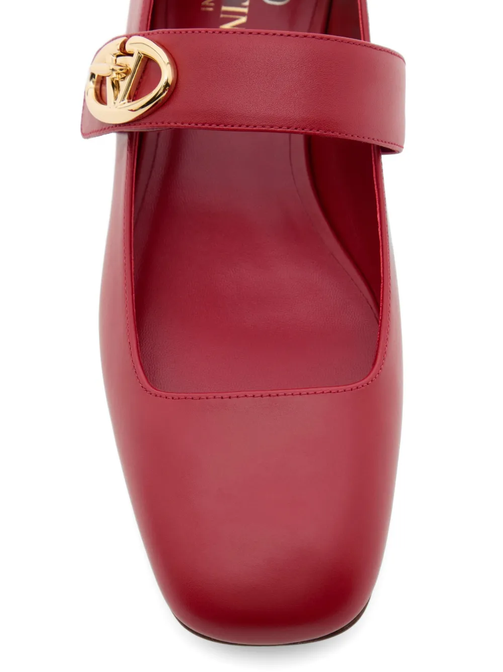 Valentino Garavani Mary-Jane VLogo Locker kalfsleren ballerina's Rood