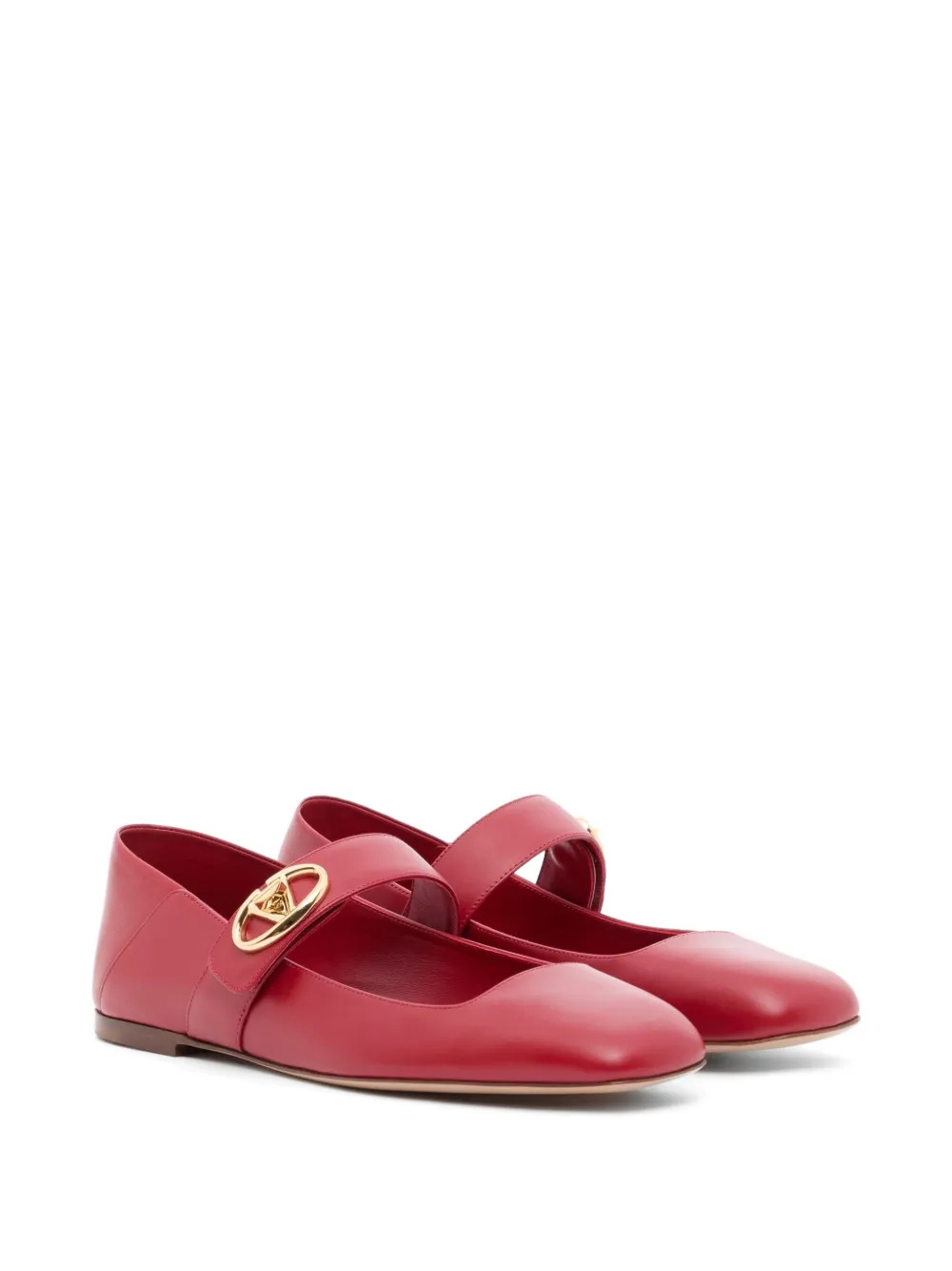 Valentino Garavani Mary-Jane VLogo Locker kalfsleren ballerina's Rood