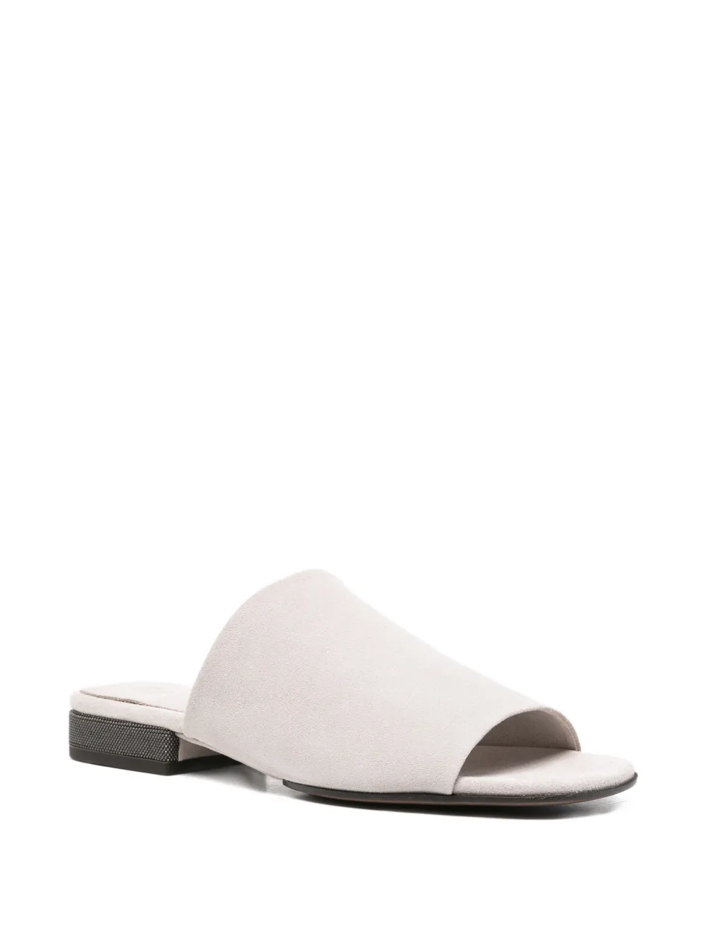 Brunello Cucinelli embellished suede sandals Beige