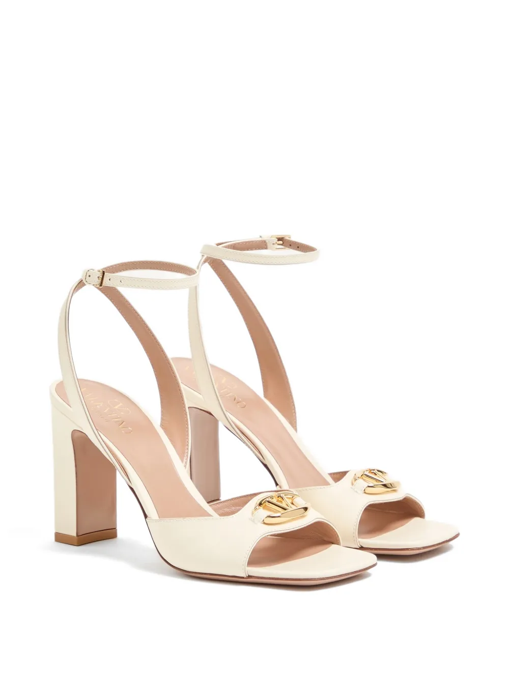 Valentino Garavani VLogo The Bold Edition kalfsleren sandalen 90 mm Beige