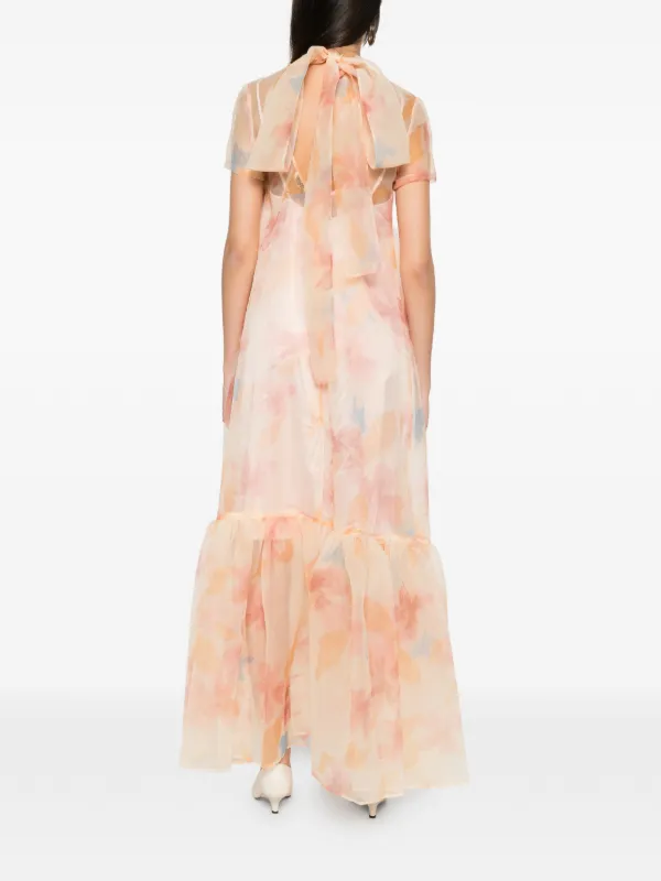 staud calluna dress pink Staud Calluna dress Magenta Floral by Staud