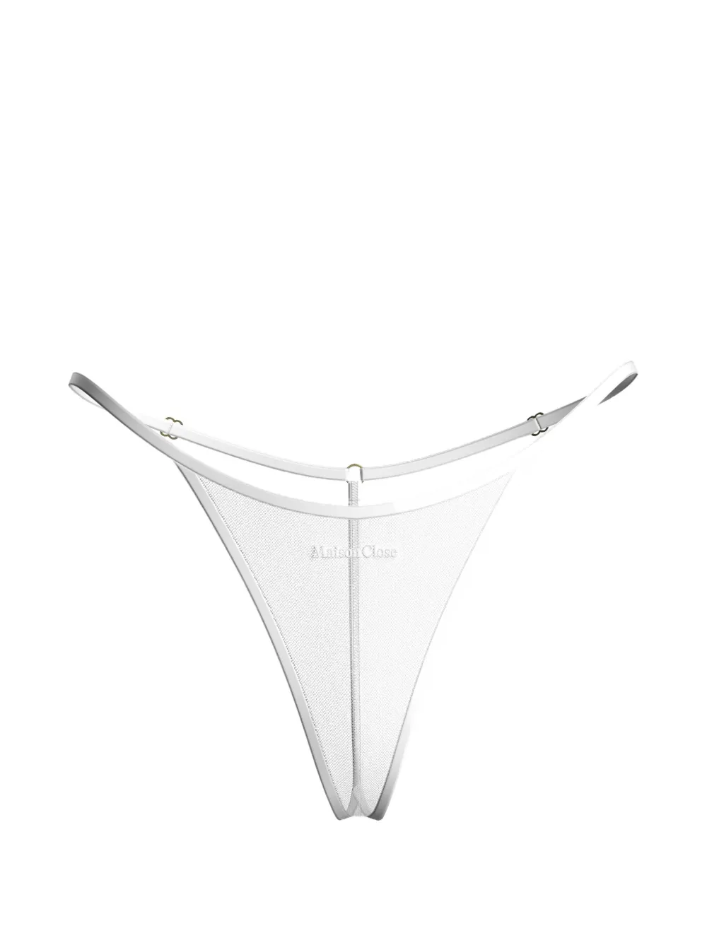 Maison Close Panorama mesh thong - Bianco