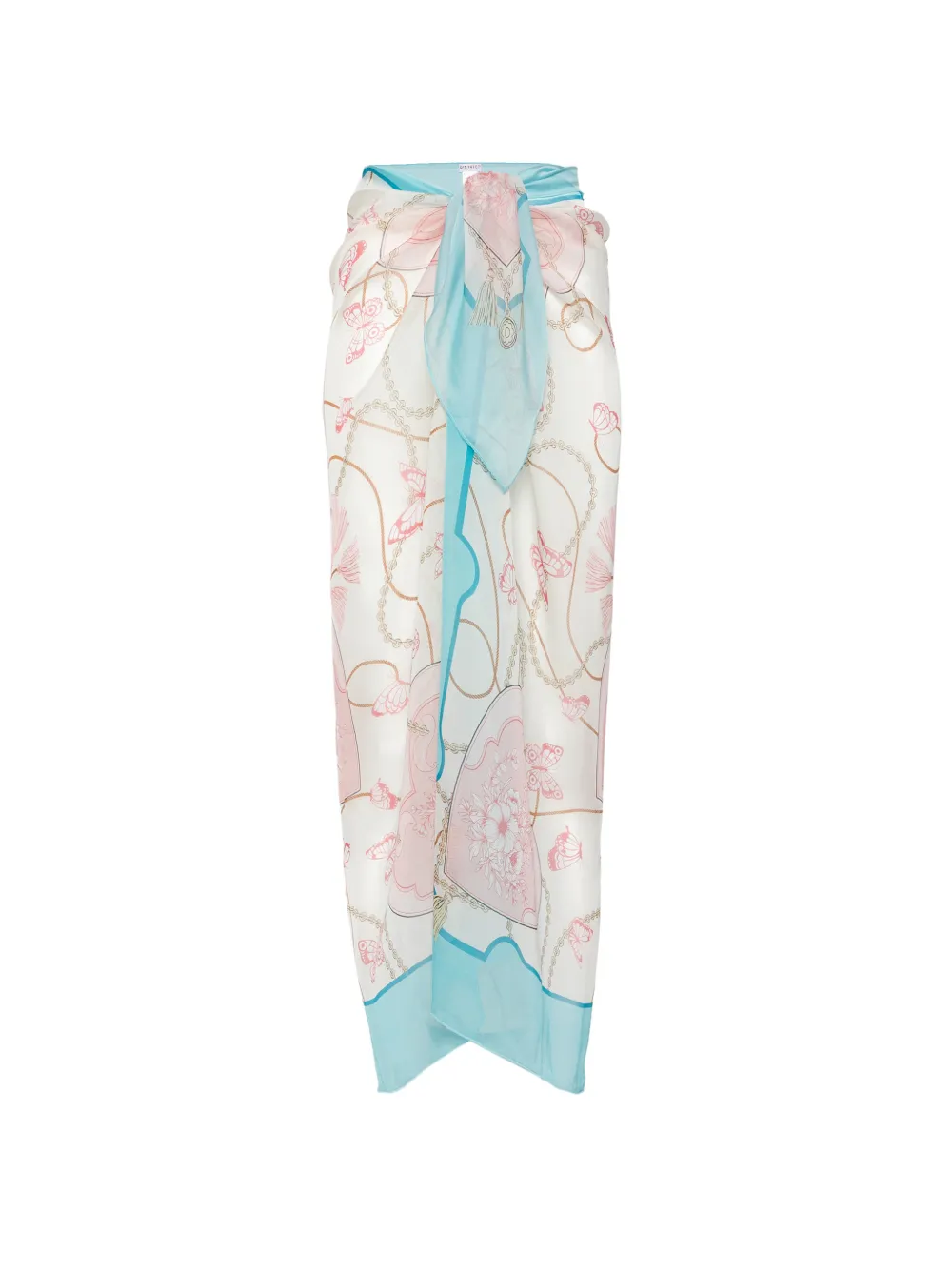 Mazzei butterfly-print tassel-detail sarong - Blau