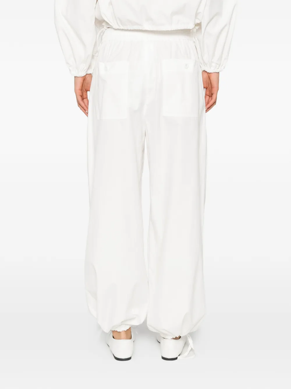 Weekend Max Mara Broek met wijde pijpen en trekkoord Wit