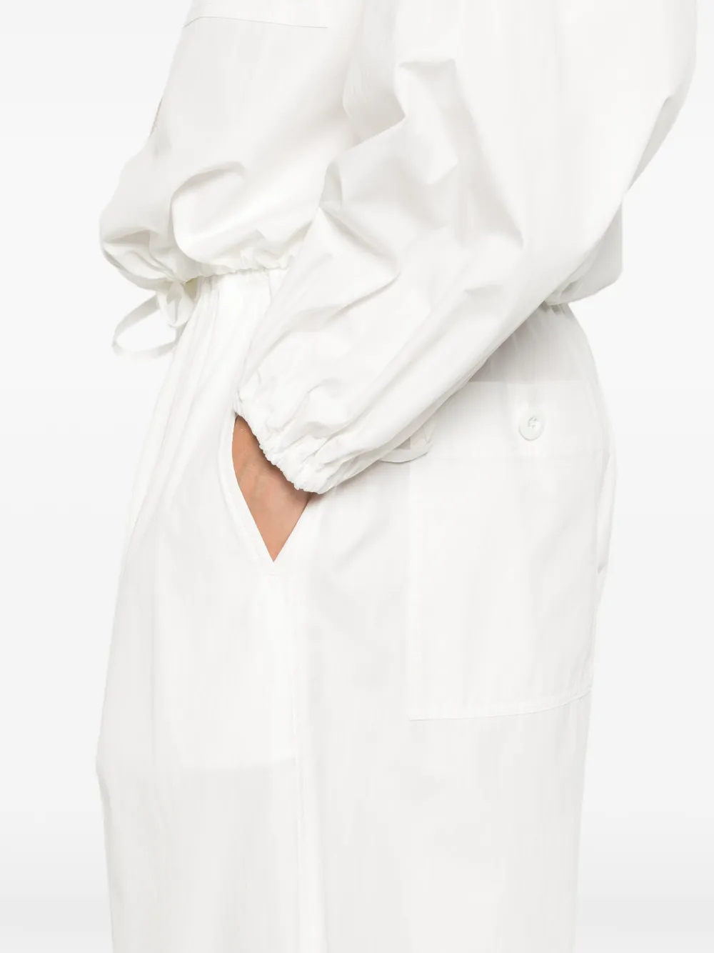 Weekend Max Mara Broek met wijde pijpen en trekkoord Wit