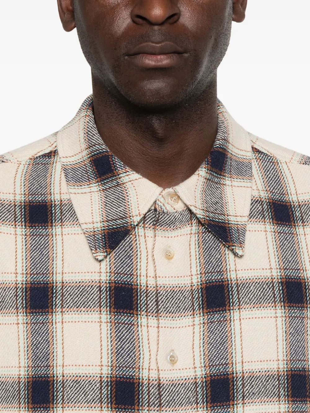 Séfr Wes check-pattern long-sleeve Shirt | Neutrals | FARFETCH JO