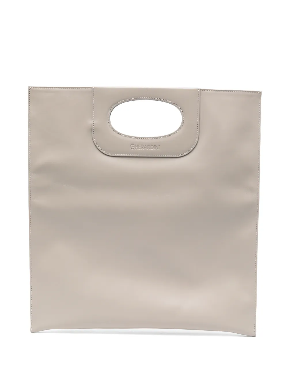 Gherardini Piattina logo-embossed cut-out clutch bag - Grigio