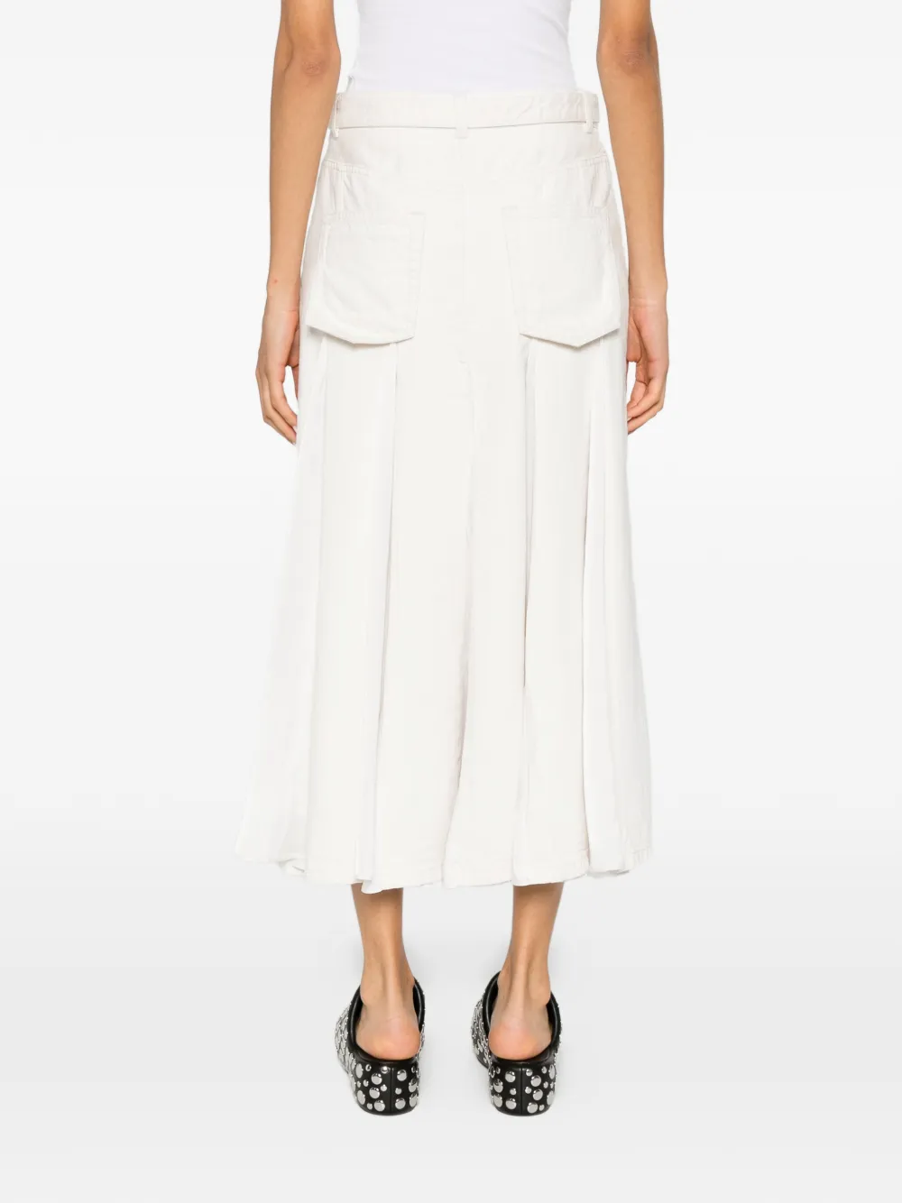 sacai Midi-rok met ceintuur Wit