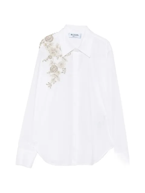 Blugirl floral-bead embellished shirt