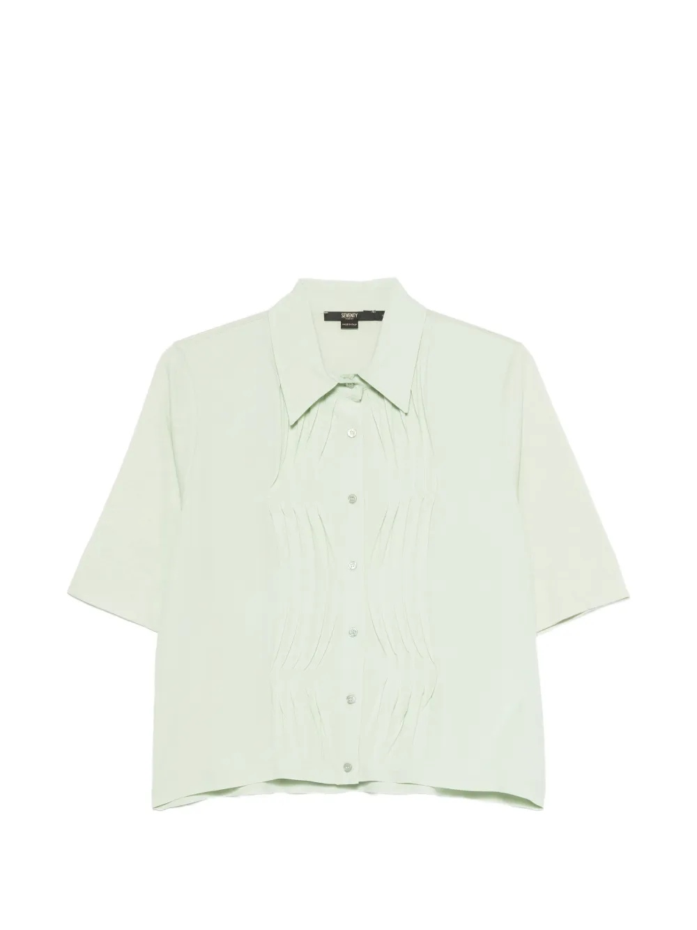 Seventy Pleated-detail Shirt In Green