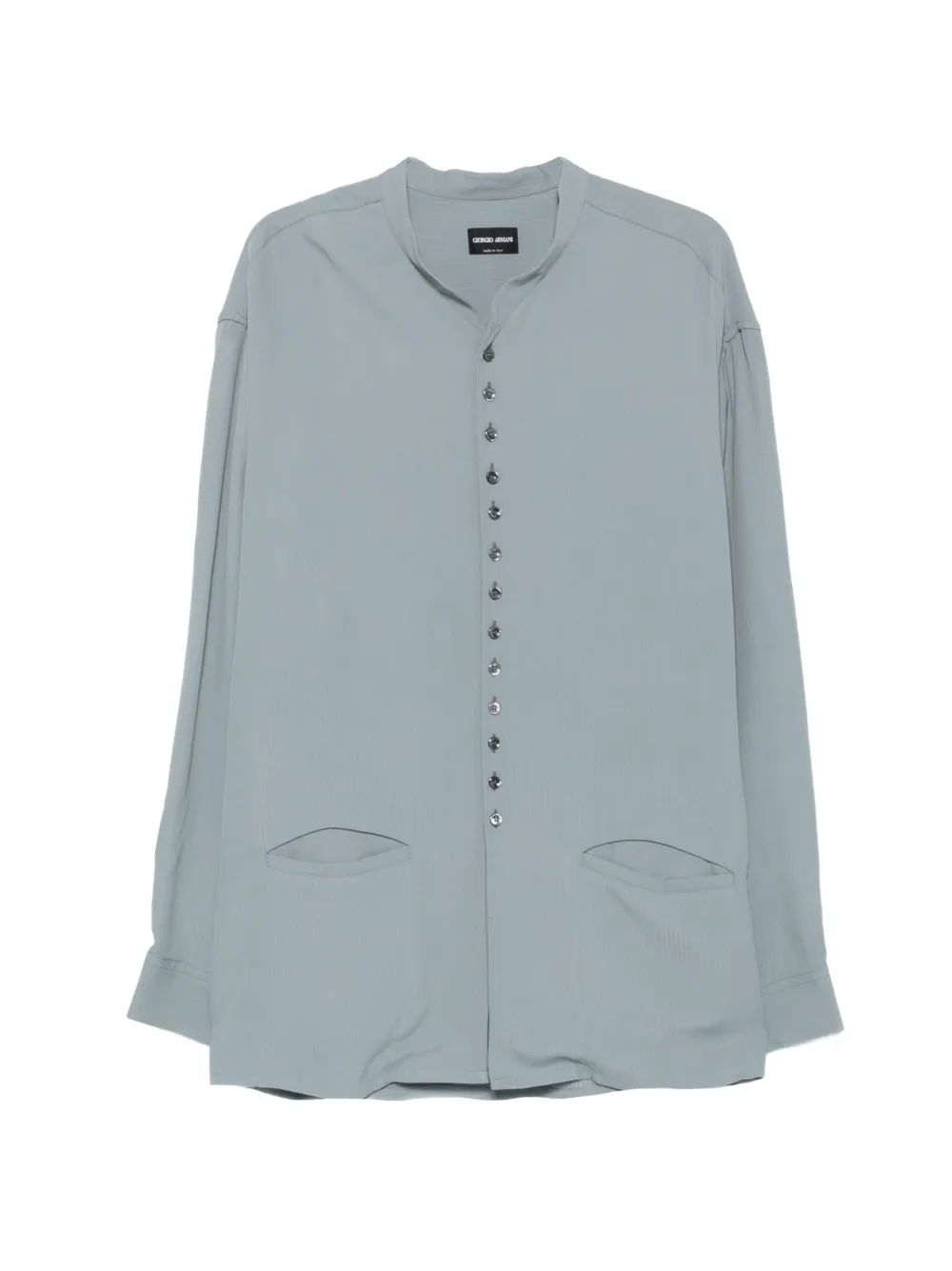 Giorgio Armani mandarin-collar button-front shirt - Blau