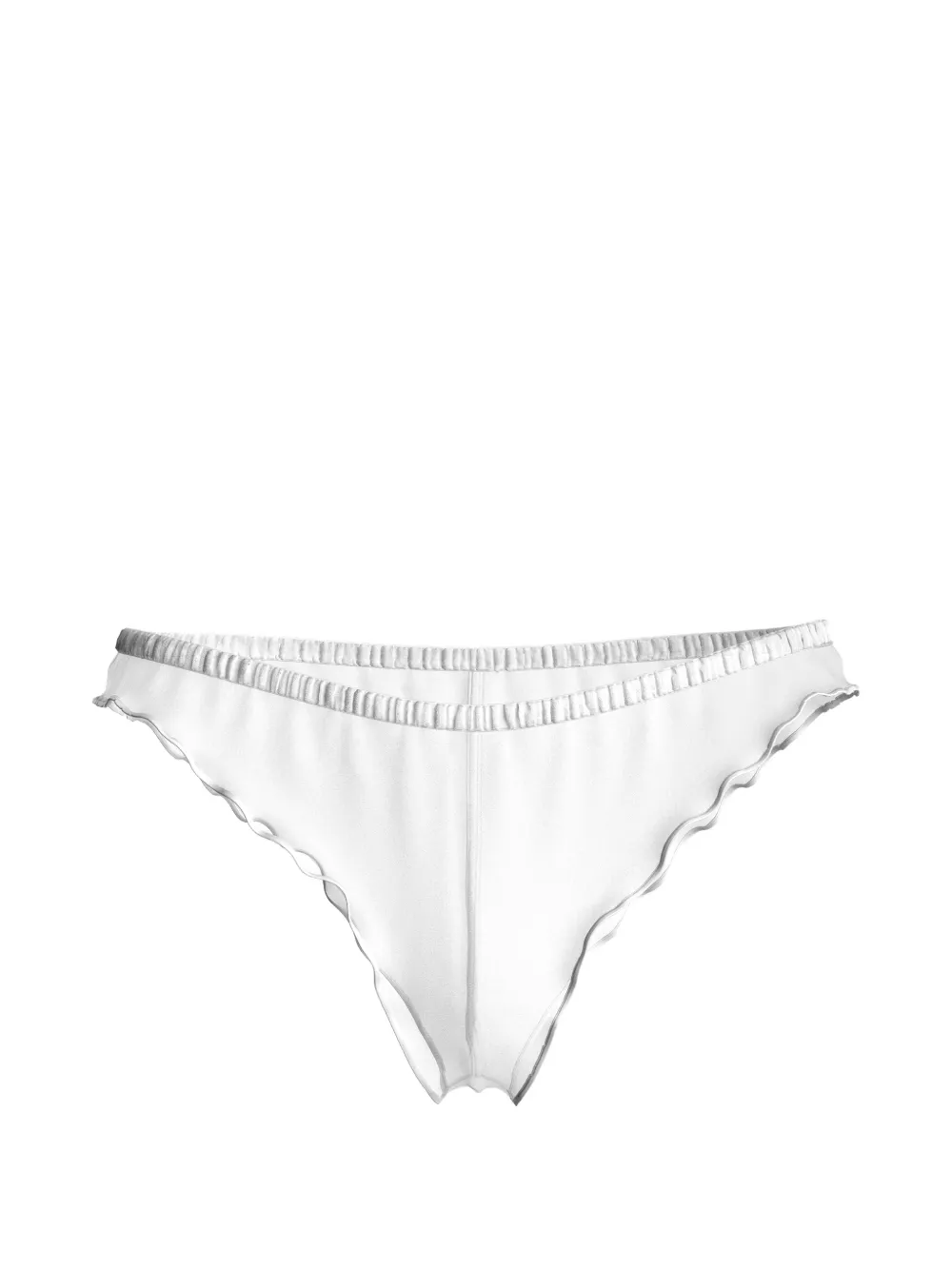Maison Close Panorama ruffled tanga briefs - Bianco