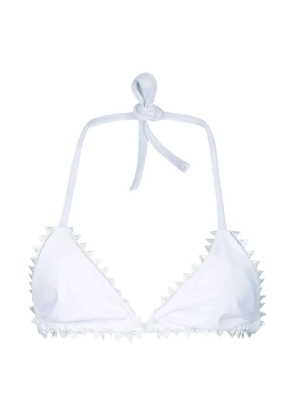 Jacquemus Picot triangle bikini top - Bianco