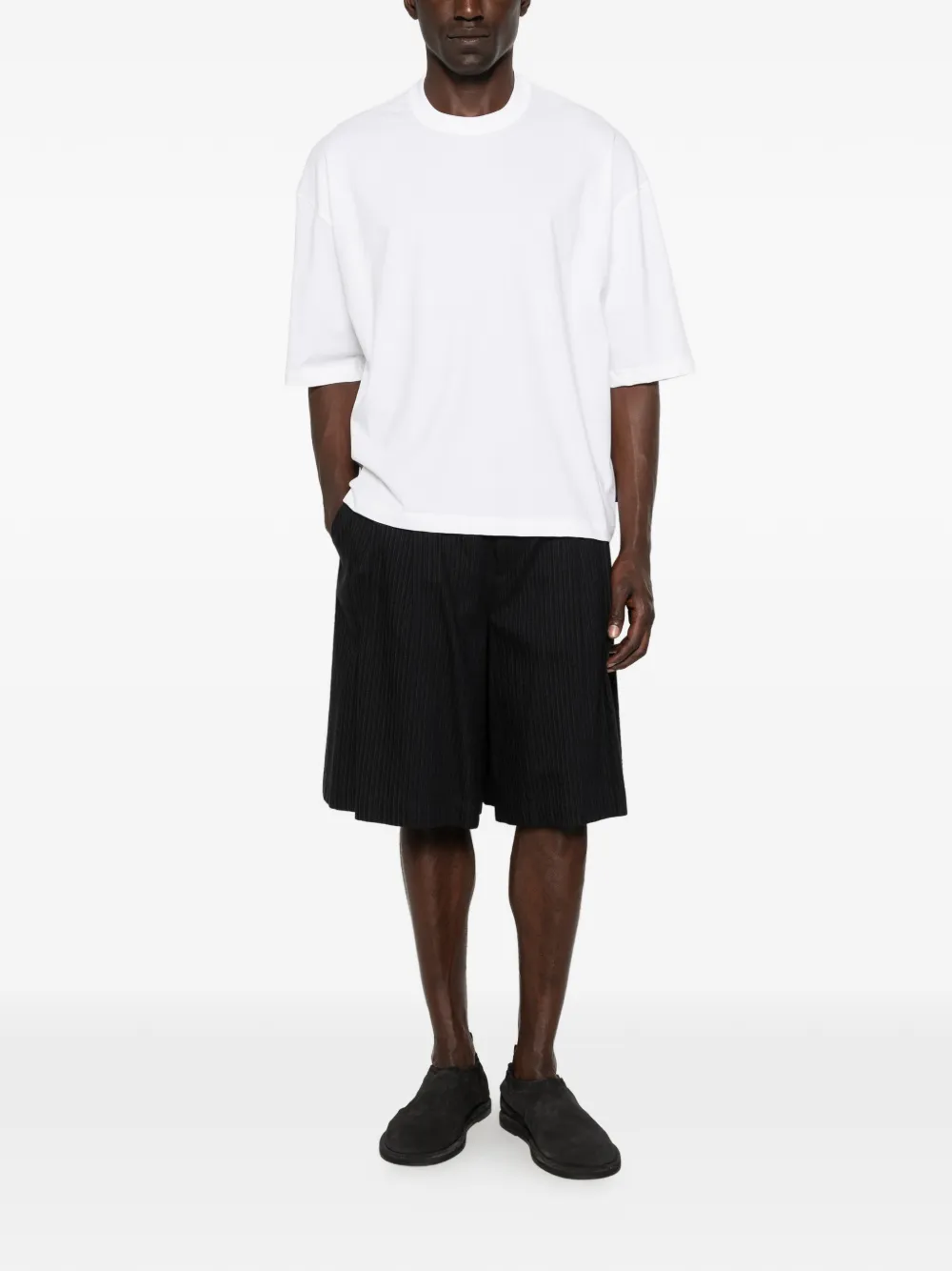 Comme des Garçons Homme Boxy T-shirt met ronde hals Zwart