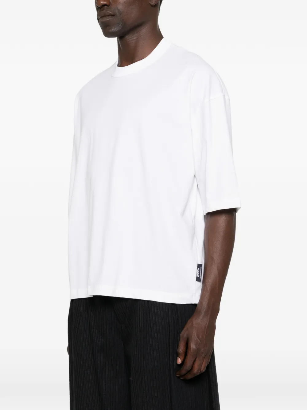 Comme des Garçons Homme Boxy T-shirt met ronde hals Zwart