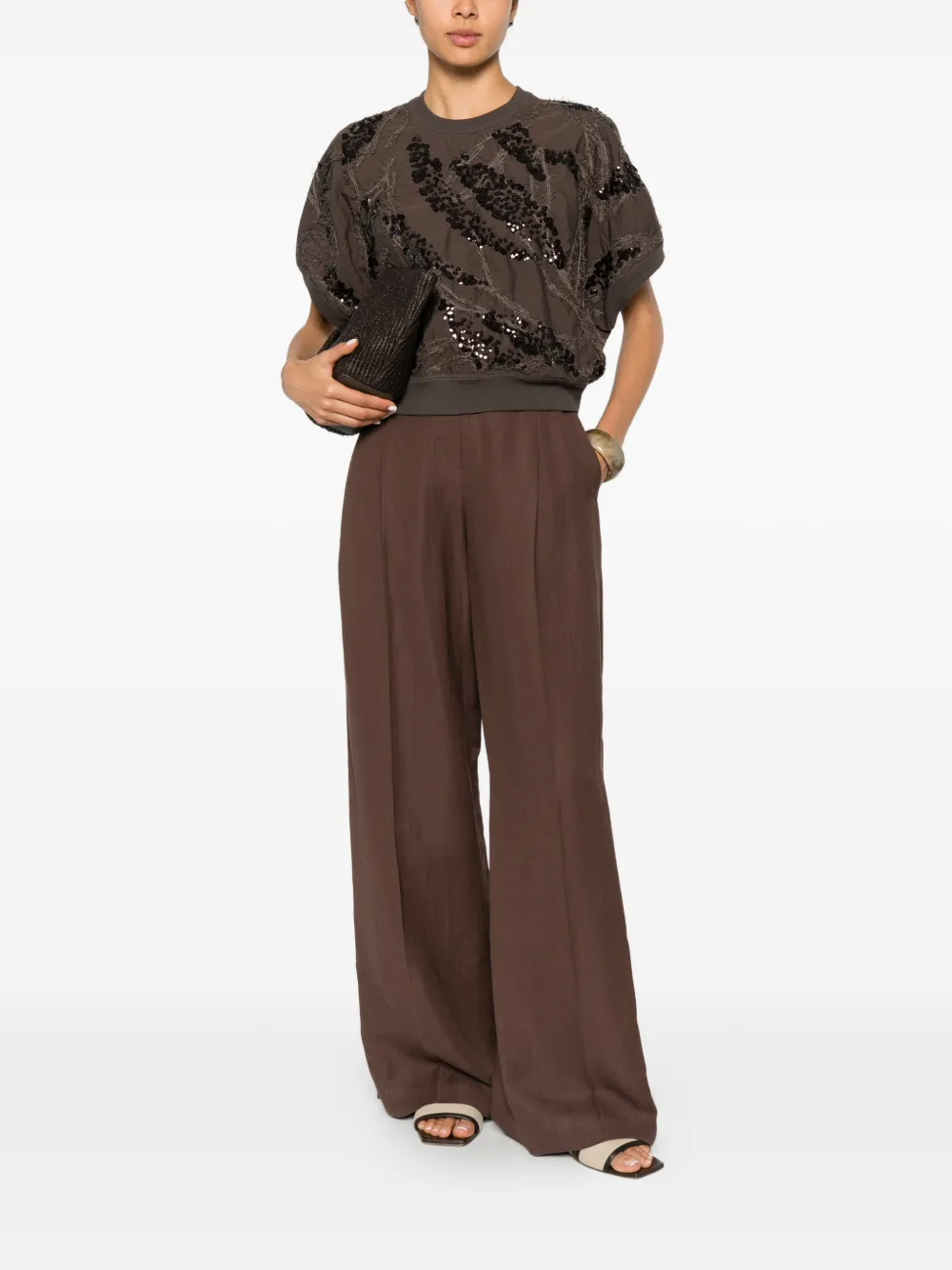 Brunello Cucinelli Geplooide broek Bruin