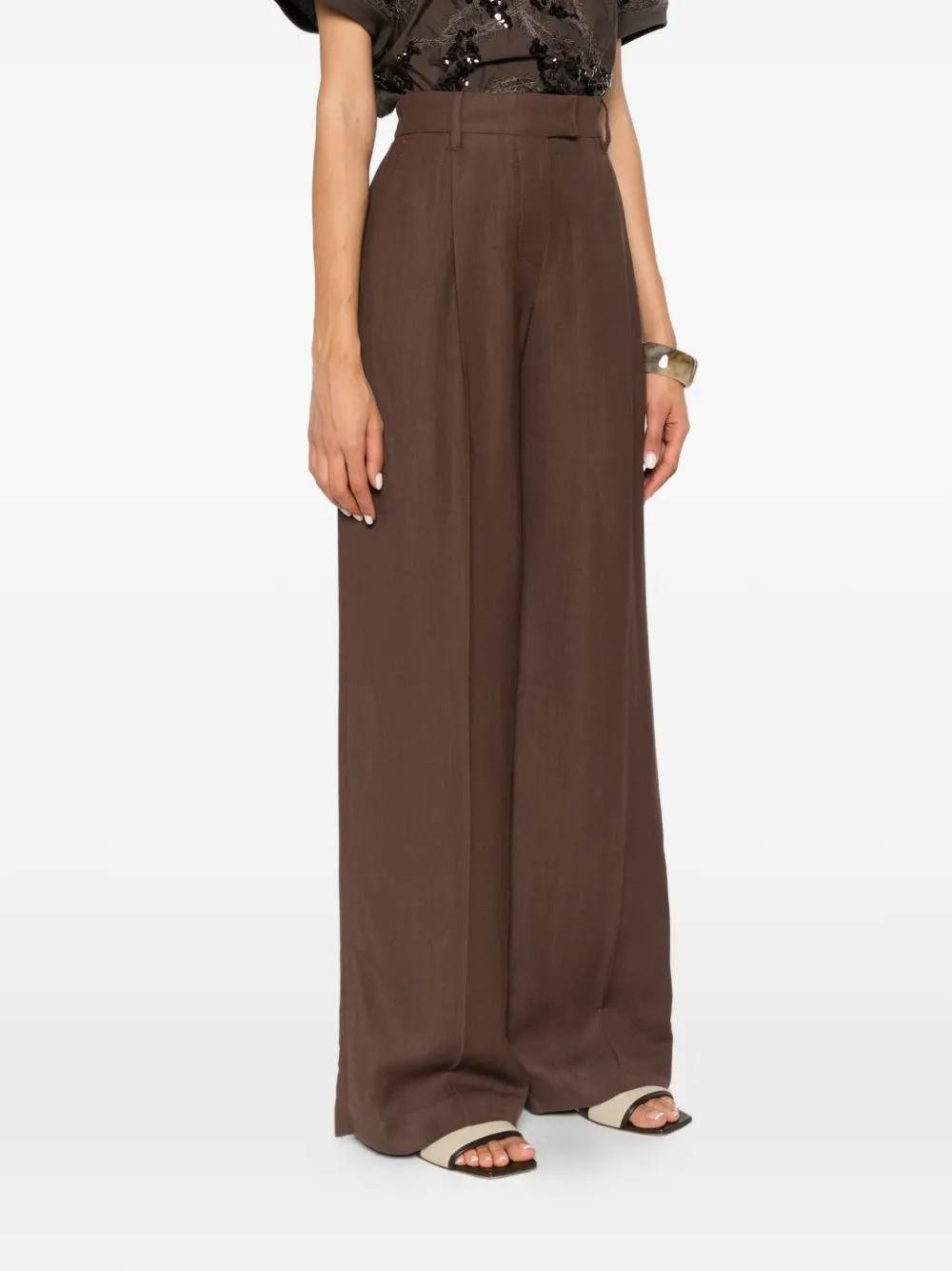 Brunello Cucinelli Geplooide broek Bruin