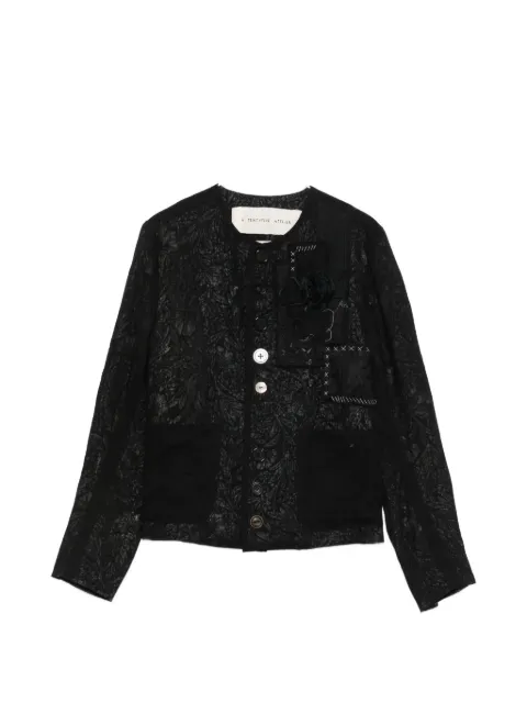 A Tentative Atelier floral-jacquard patch-detail jacket