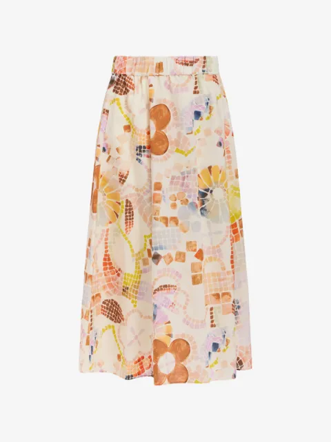 Marie Oliver Sasha mosaic-print skirt