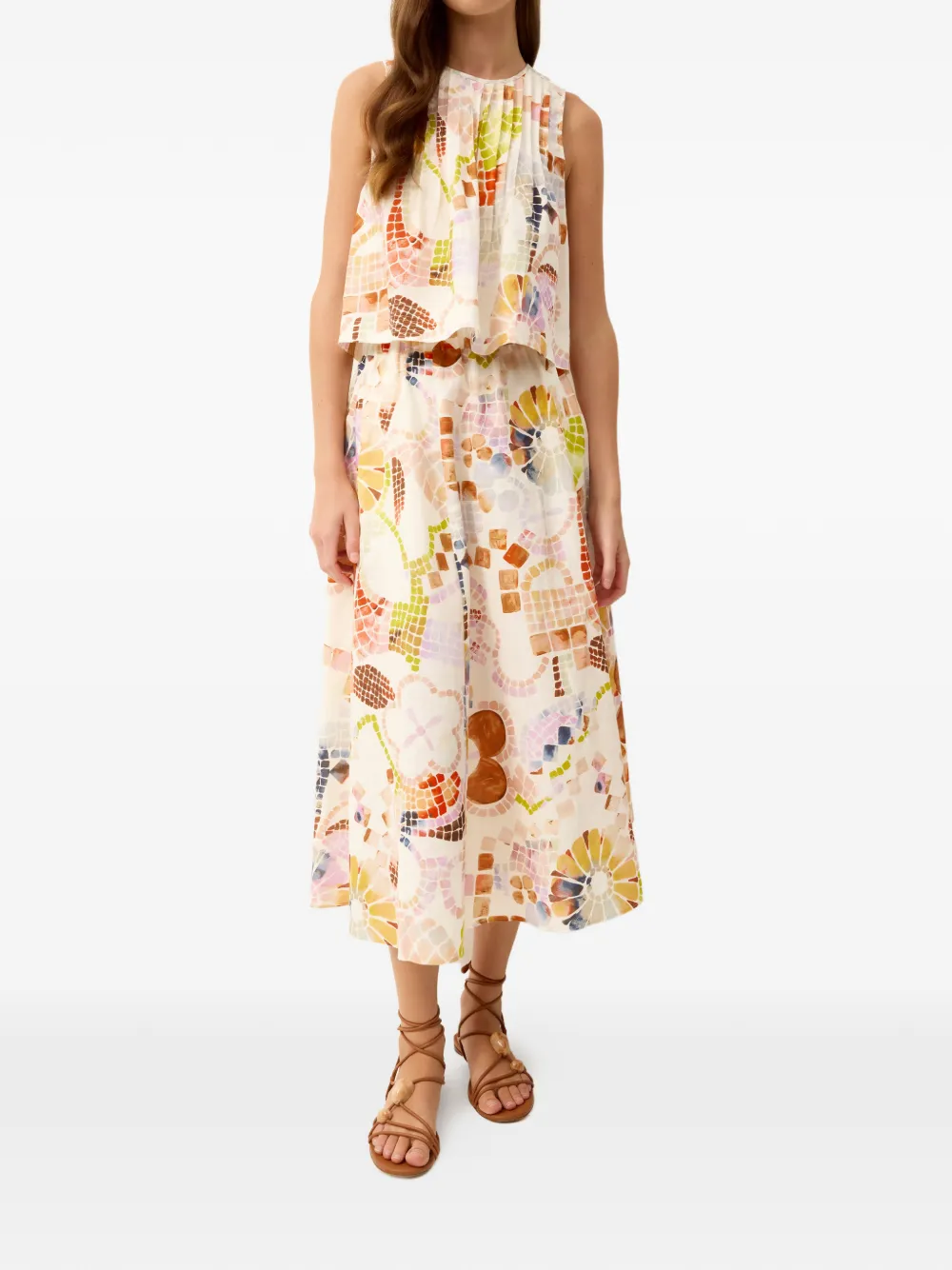 Marie Oliver Sasha rok met mozaiekprint Beige