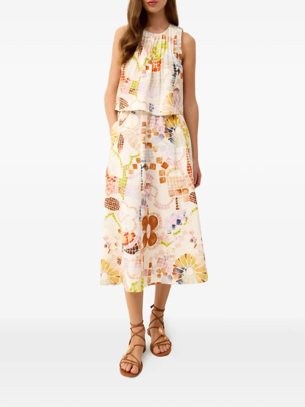 Marie Oliver Sasha rok met mozaiekprint Beige