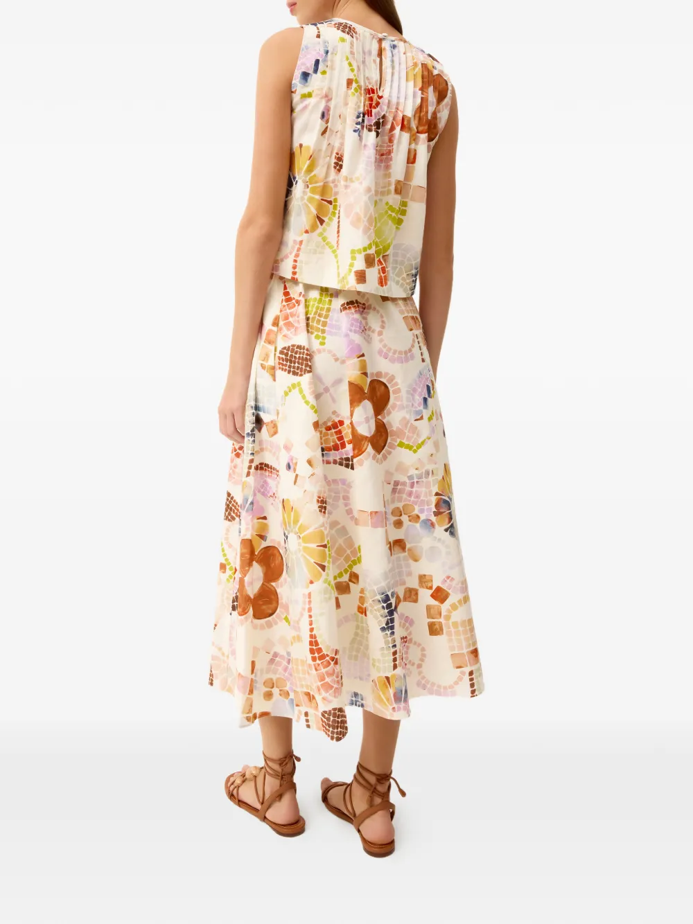 Marie Oliver Sasha rok met mozaiekprint Beige