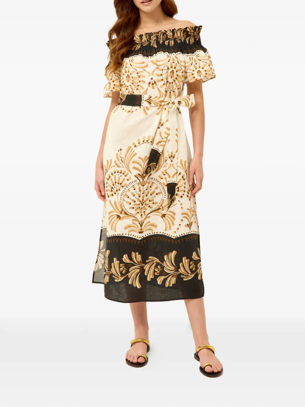 Marie Oliver Lola floral-print dress - Toni neutri