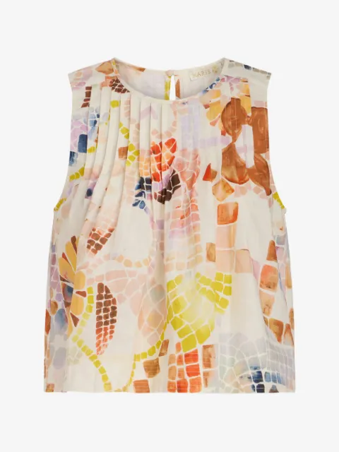 Marie Oliver Letta mosaic-print pleated top
