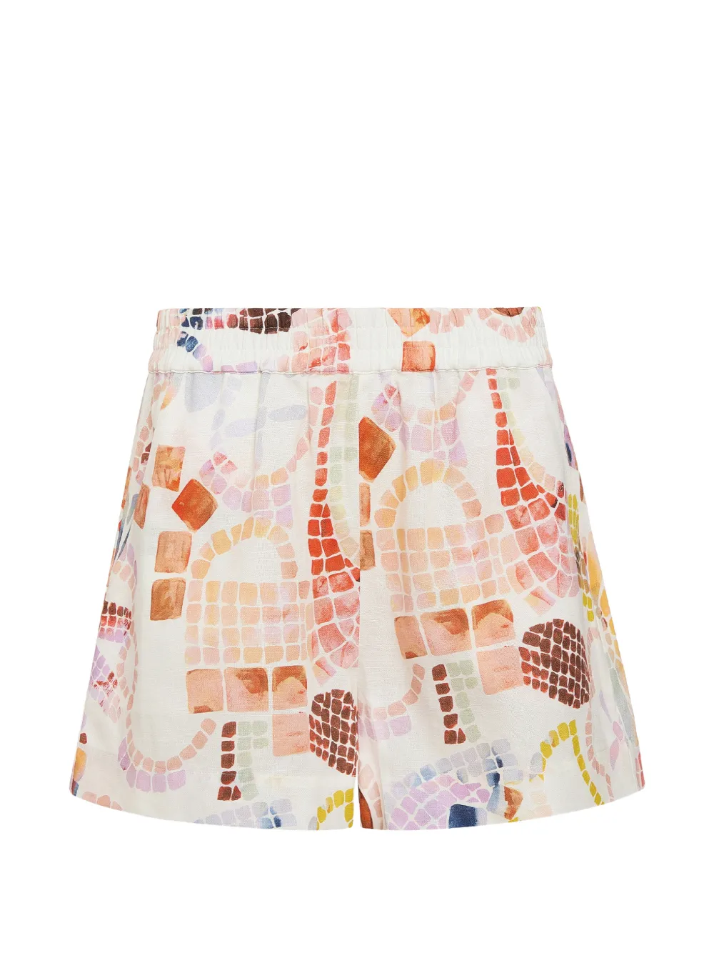Marie Oliver Monte mosaic-print shorts - Bianco