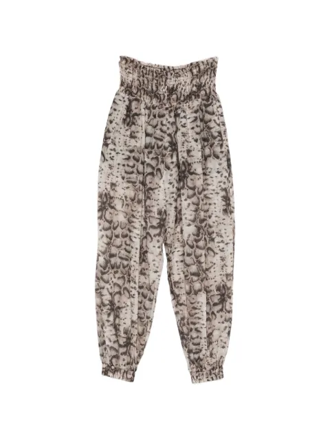 PINKO Gesmokte Bore Hose mit Schlangenleder-Print
