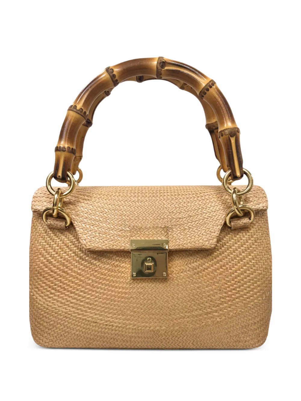 SERPUI Jeanne bamboo-handle shoulder bag - Toni neutri