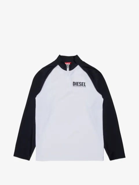 Diesel Kids Mtrus raglan-sleeve half-zip swim shirt