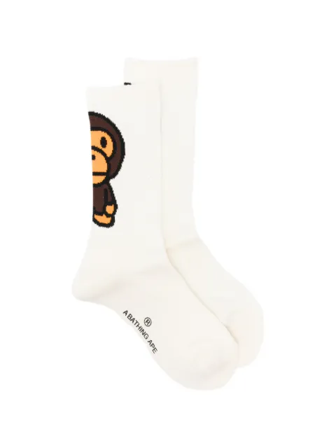 A BATHING APE® logo-print socks