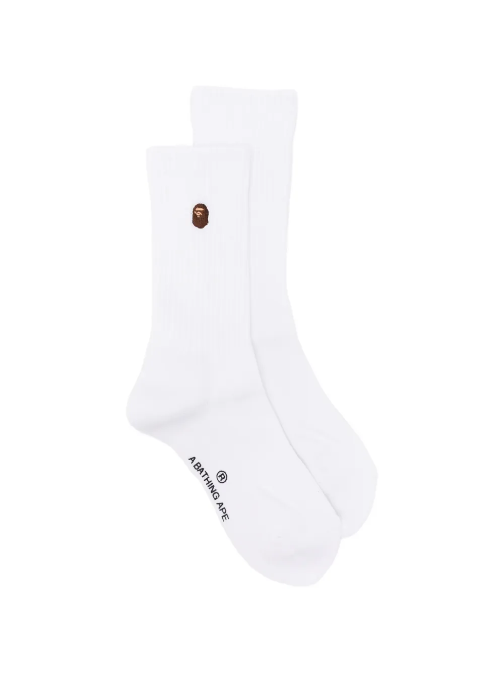 A BATHING APE® logo-embroidered socks - Bianco