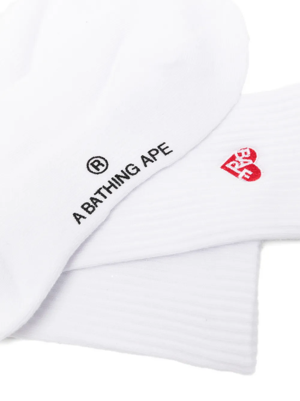 A BATHING APE Sokken met geborduurd logo Wit