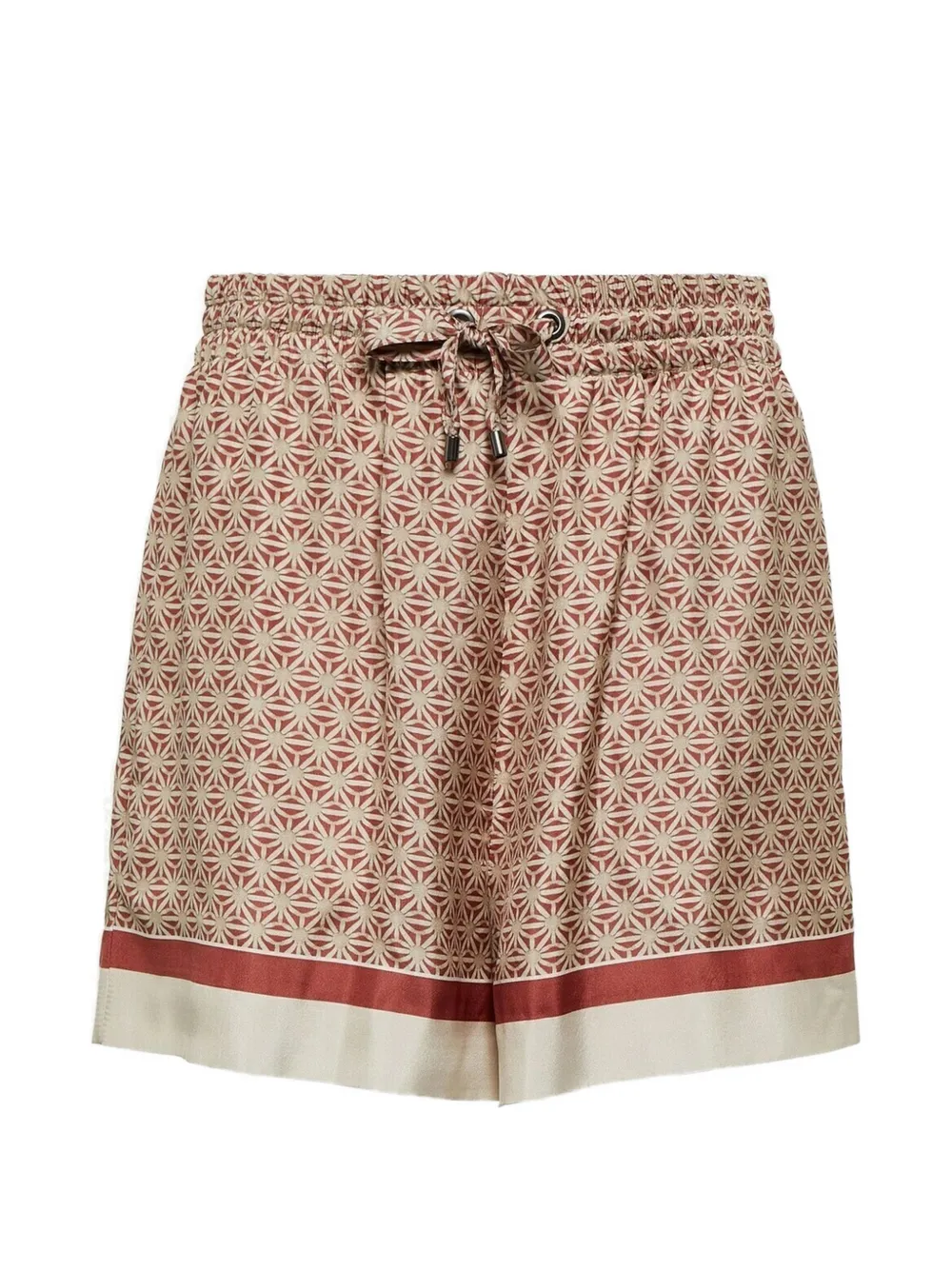 Brunello Cucinelli patterned silk shorts - Rosso