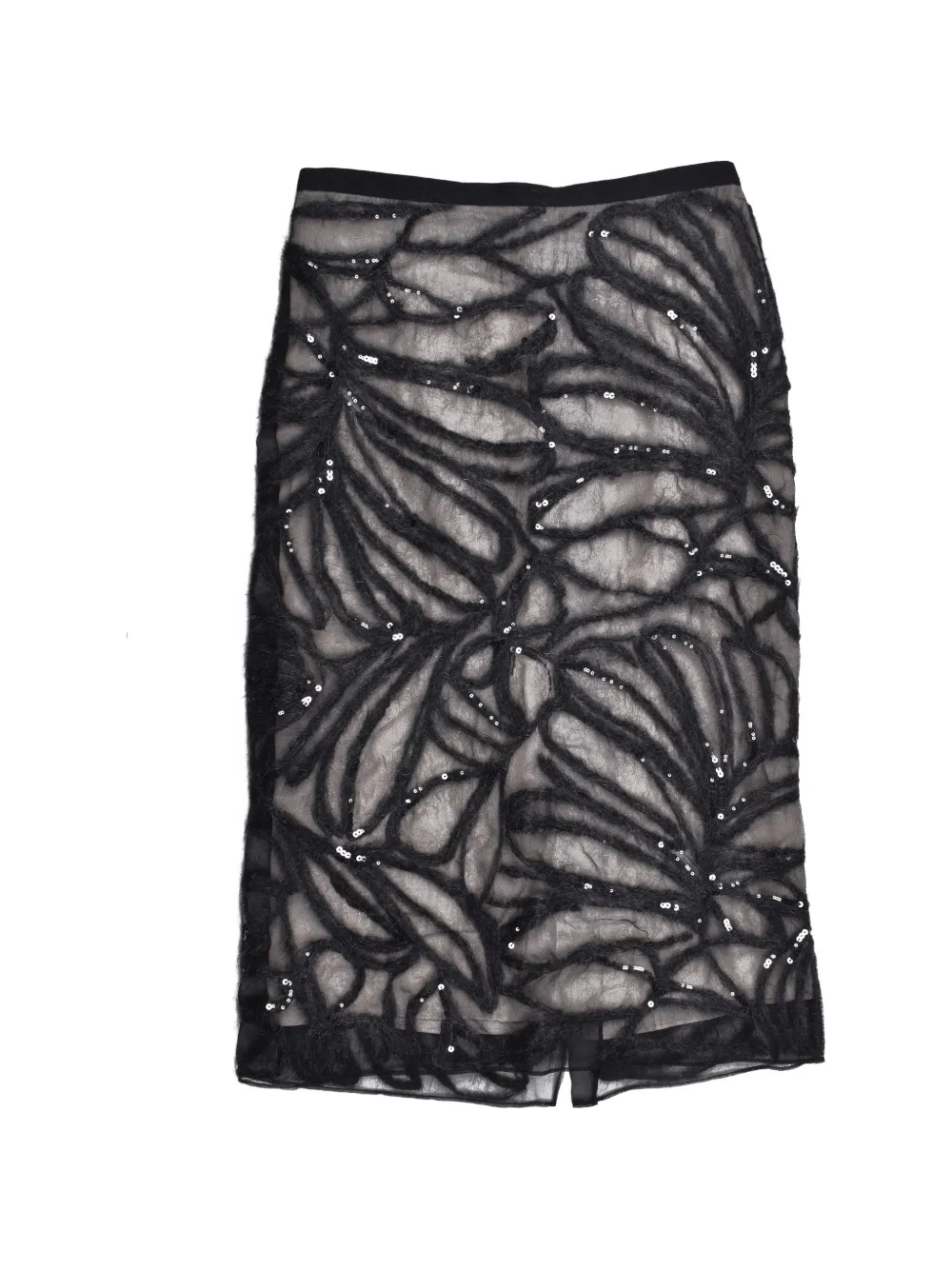 Brunello Cucinelli sequin-embellished midi skirt - Nero