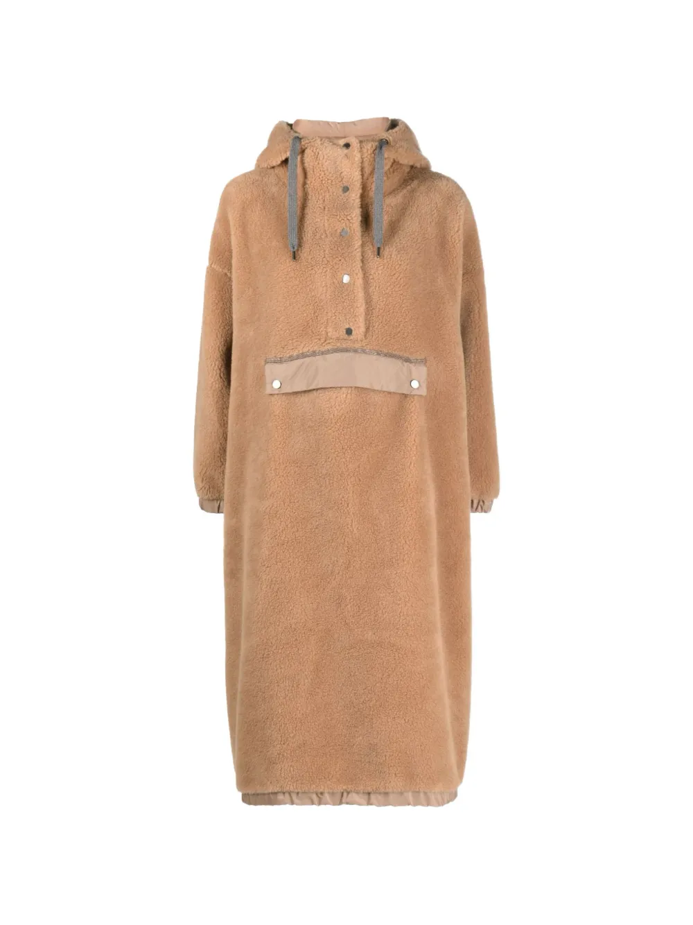 Brunello Cucinelli hooded faux-fur wool coat - Toni neutri