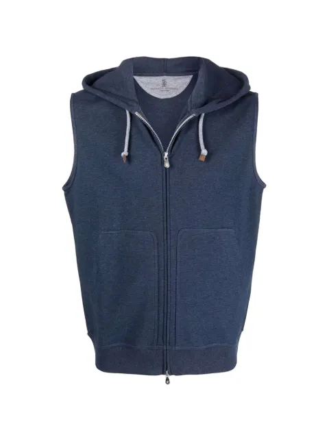 Brunello Cucinelli sleeveless zip-up hoodie