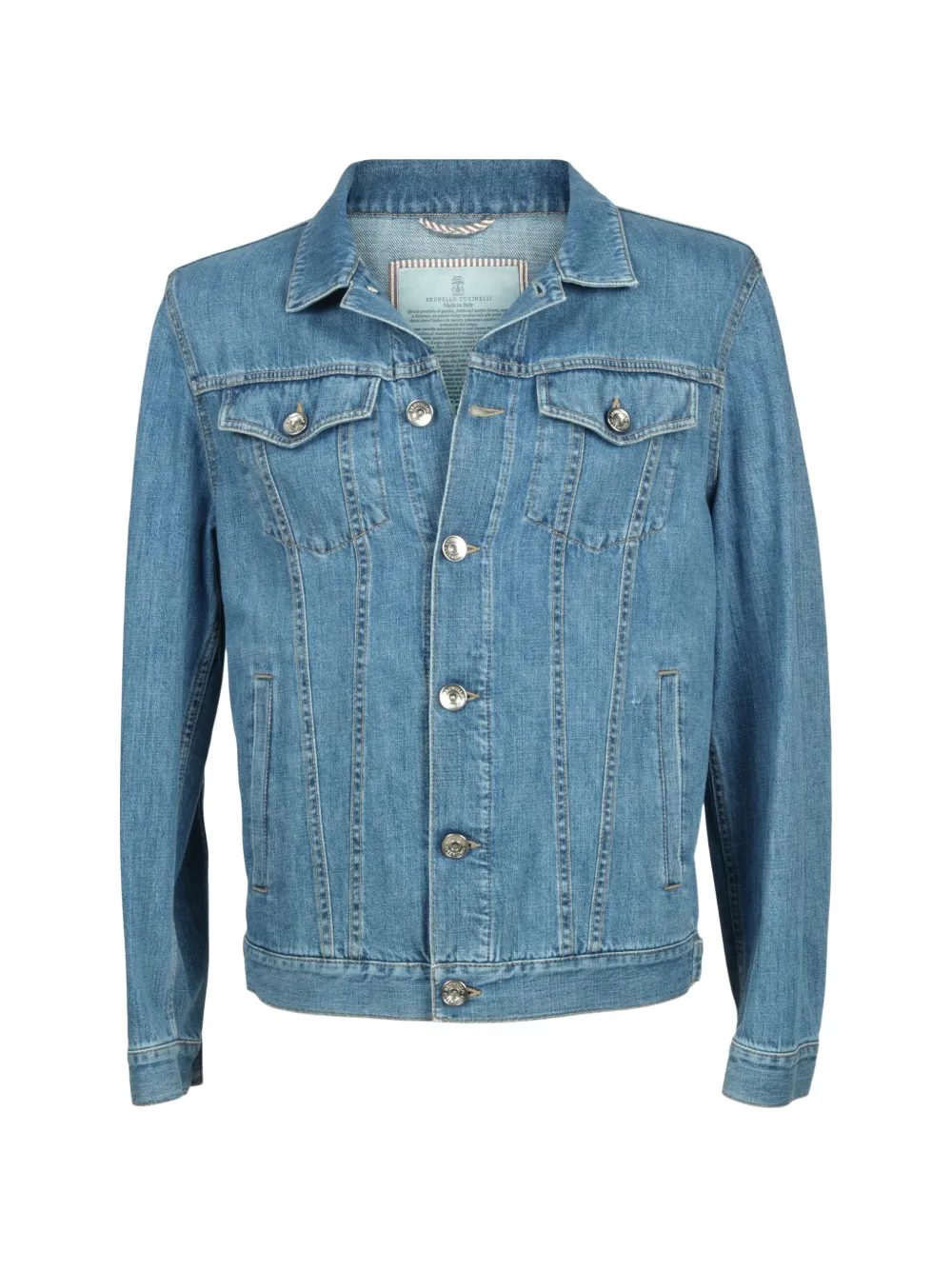 Brunello Cucinelli faded-wash denim jacket - Blau